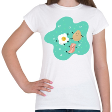 PRINTFASHION Reggeli barátok - Női póló - Fehér női póló