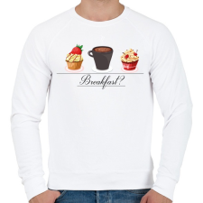 PRINTFASHION Reggeli? - Férfi pulóver - Fehér férfi pulóver, kardigán