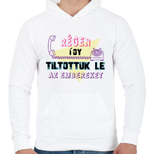 PRINTFASHION Régi letiltás - Férfi kapucnis pulóver - Fehér férfi pulóver, kardigán