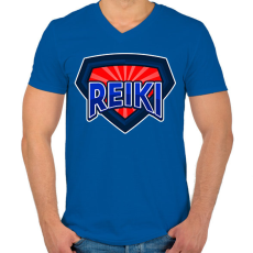 PRINTFASHION REIKI - Férfi V-nyakú póló - Királykék