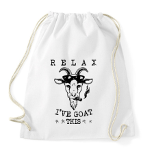 PRINTFASHION Relax kecske - Sportzsák, Tornazsák - Fehér tornazsák