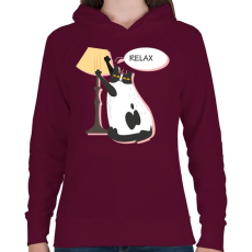 PRINTFASHION RELAX - Női kapucnis pulóver - Bordó
