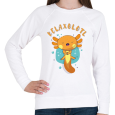 PRINTFASHION Relaxolotl - Női pulóver - Fehér