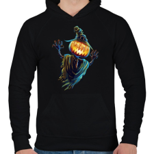 PRINTFASHION Rémisztő halloween - Férfi kapucnis pulóver - Fekete férfi pulóver, kardigán