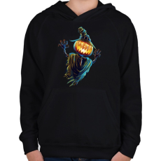 PRINTFASHION Rémisztő halloween - Gyerek kapucnis pulóver - Fekete