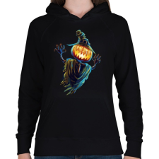 PRINTFASHION Rémisztő halloween - Női kapucnis pulóver - Fekete női pulóver, kardigán