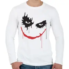PRINTFASHION Rémisztő joker mosoly - Férfi hosszú ujjú póló - Fehér férfi póló