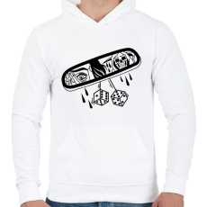 PRINTFASHION Rémület - Férfi kapucnis pulóver - Fehér