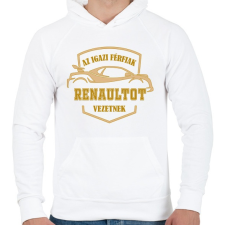 PRINTFASHION Renault sofőr - Férfi kapucnis pulóver - Fehér férfi pulóver, kardigán