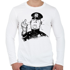 PRINTFASHION Rendőr FCK - Férfi hosszú ujjú póló - Fehér