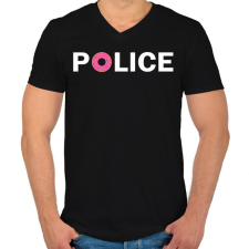 PRINTFASHION Rendőr - Férfi V-nyakú póló - Fekete férfi póló