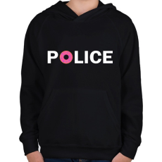 PRINTFASHION Rendőr - Gyerek kapucnis pulóver - Fekete