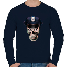 PRINTFASHION rendőr koponya - Férfi pulóver - Sötétkék