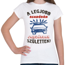 PRINTFASHION Rendőr szülinapja január színes - Női póló - Fehér női póló