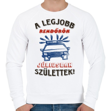 PRINTFASHION Rendőr szülinapja július színes - Férfi pulóver - Fehér