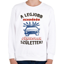 PRINTFASHION Rendőr szülinapja június színes - Gyerek pulóver - Fehér gyerek pulóver, kardigán
