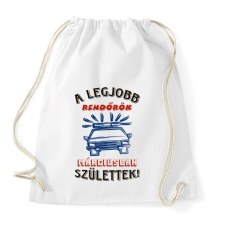 PRINTFASHION Rendőr szülinapja március színes - Sportzsák, Tornazsák - Fehér tornazsák