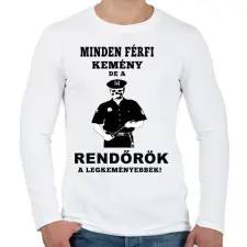 PRINTFASHION RENDŐRNEK - Férfi hosszú ujjú póló - Fehér férfi póló