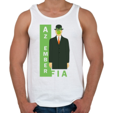 PRINTFASHION René Magritte - Az ember fia - Férfi atléta - Fehér atléta, trikó