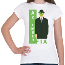 PRINTFASHION René Magritte - Az ember fia - Női póló - Fehér női póló