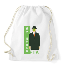 PRINTFASHION René Magritte - Az ember fia - Sportzsák, Tornazsák - Fehér tornazsák