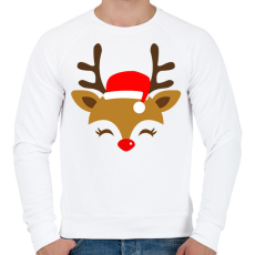 PRINTFASHION Rénszarvas  - Férfi pulóver - Fehér