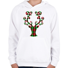 PRINTFASHION Rénszarvas - Gyerek kapucnis pulóver - Fehér