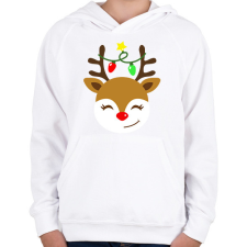 PRINTFASHION Rénszarvas  - Gyerek kapucnis pulóver - Fehér gyerek pulóver, kardigán