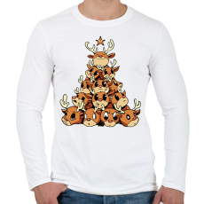 PRINTFASHION Rénszarvas karácsonyfa - Férfi hosszú ujjú póló - Fehér