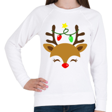 PRINTFASHION rénszarvas - Női pulóver - Fehér női pulóver, kardigán