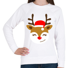 PRINTFASHION Rénszarvas  - Női pulóver - Fehér női pulóver, kardigán