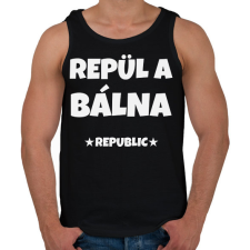 PRINTFASHION REPÜL A BÁLNA - Férfi atléta - Fekete atléta, trikó