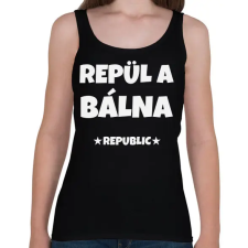 PRINTFASHION REPÜL A BÁLNA - Női atléta - Fekete női trikó
