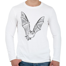 PRINTFASHION Repülő denevér - Férfi hosszú ujjú póló - Fehér férfi póló