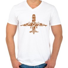 PRINTFASHION Repülő - Férfi V-nyakú póló - Fehér