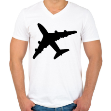 PRINTFASHION Repülő - Férfi V-nyakú póló - Fehér