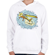 PRINTFASHION Repülő - Gyerek kapucnis pulóver - Fehér gyerek pulóver, kardigán