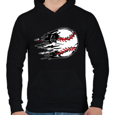 PRINTFASHION Repülő labda - Férfi kapucnis pulóver - Fekete férfi pulóver, kardigán