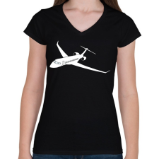 PRINTFASHION Repülő - Női V-nyakú póló - Fekete női póló