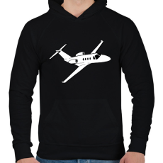 PRINTFASHION repülőgép - Férfi kapucnis pulóver - Fekete