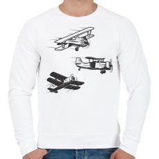 PRINTFASHION repülőgép  - Férfi pulóver - Fehér