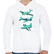 PRINTFASHION Repülők - Férfi kapucnis pulóver - Fehér