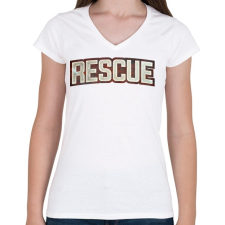 PRINTFASHION Rescue - Női V-nyakú póló - Fehér női póló