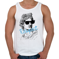 PRINTFASHION Respect - Férfi atléta - Fehér atléta, trikó
