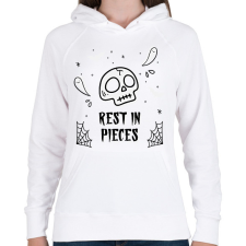PRINTFASHION REST IN PIECES - Női kapucnis pulóver - Fehér női pulóver, kardigán