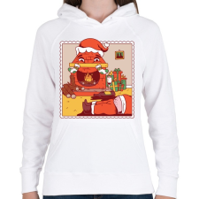 PRINTFASHION Részeg Mikulás - Női kapucnis pulóver - Fehér női pulóver, kardigán