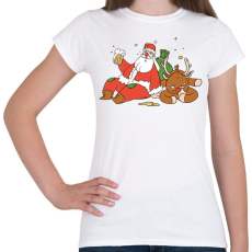 PRINTFASHION Részeg télapó - Női póló - Fehér