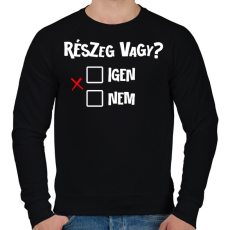 PRINTFASHION Részeg vagy? - fehér - Férfi pulóver - Fekete