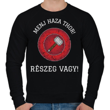 PRINTFASHION Részeg vagy Thor! - Férfi pulóver - Fekete férfi pulóver, kardigán