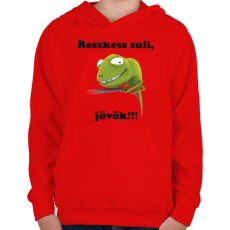 PRINTFASHION Reszkess suli kami - Gyerek kapucnis pulóver - Piros